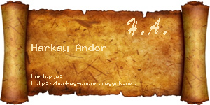 Harkay Andor névjegykártya