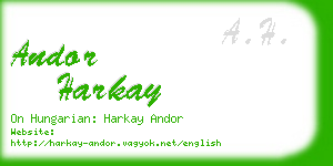 andor harkay business card